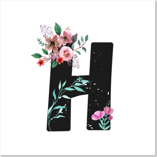 Letter H - Botanical English Alphabet, Name Initial Posters and Art